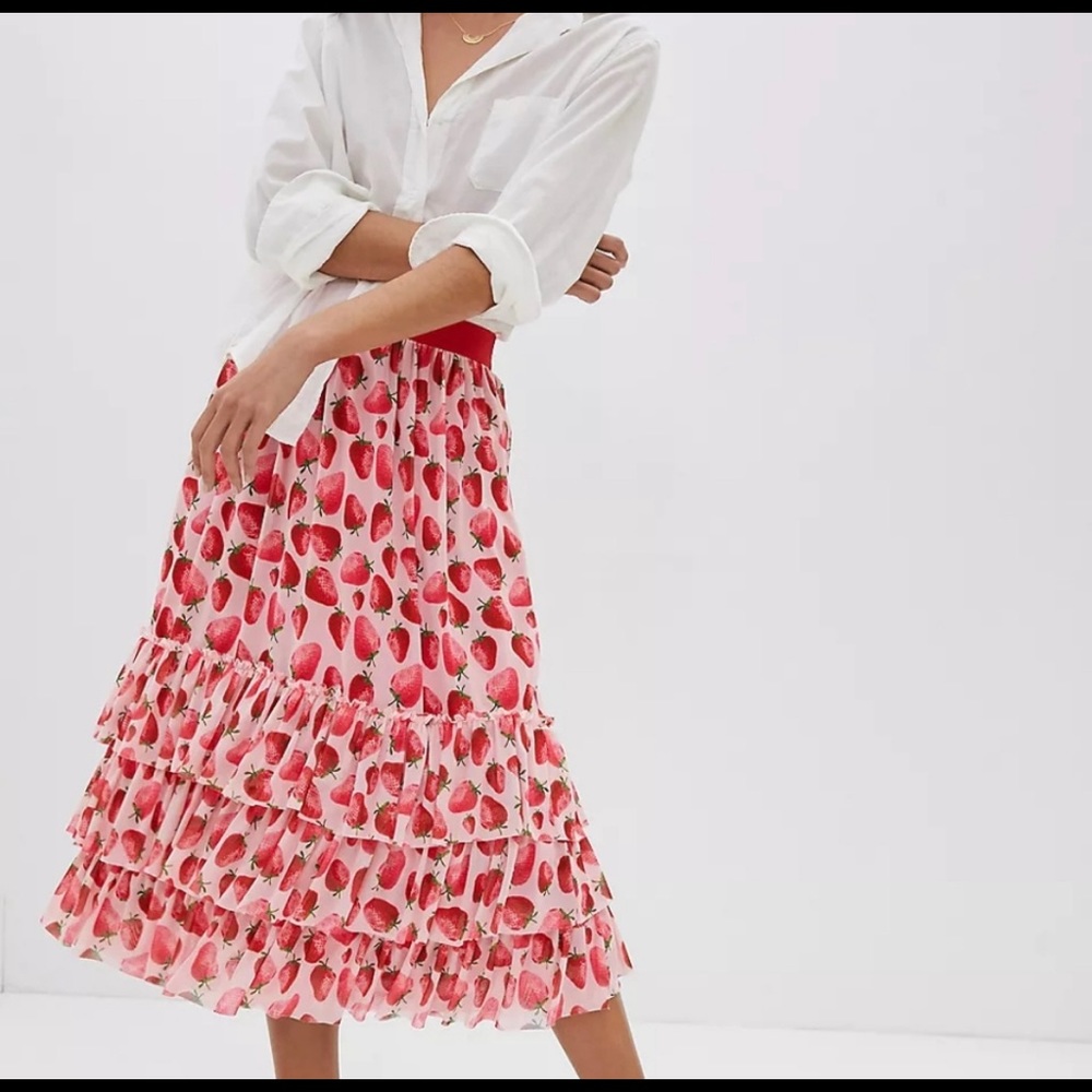 ANTHROPOLOGIE Eva Franco XS Strawberry Skirt
